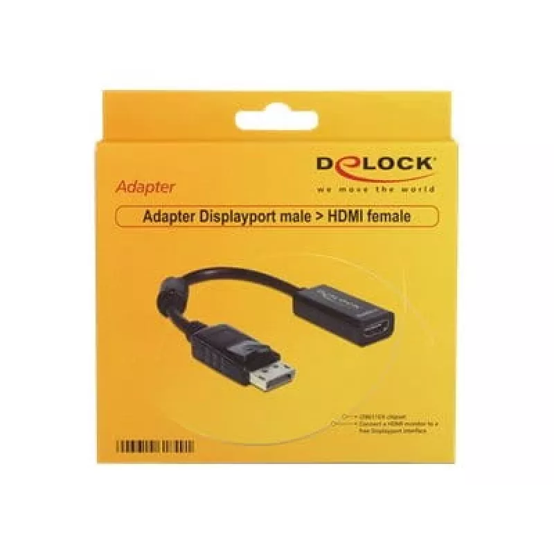 Adaptador de cabo de vídeo DELOCK 61849 0,125 m DisplayPort para HDMI