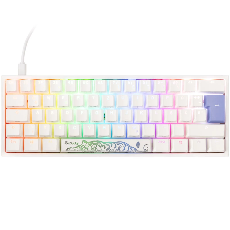 Teclado Ducky DKON2061ST Gaming USB QWERTZ alemão branco