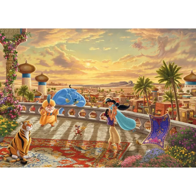 Schmidt Spiele 58032 Thomas Kinkade Studios Disney Dreams Collection – Jasmine a dançar sob a luz do sol do deserto, puzzle, 1000 peças, 12+