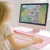 Tapete de secretária XXL para rato e teclado, rosa