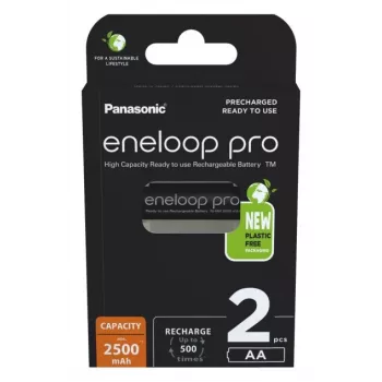 Pilhas PANASONIC ENELOOP PRO AA 2500 mAh 2 unid. (BK-3HCDE/2CP)