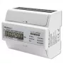 Contador eletrónico bidirecional trifásico Qoltec | Contador de consumo de energia para calha DIN | 400V | 100A | LCD | 4P