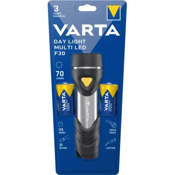 Lanterna de mão Varta Day Light Multi LED F30 preto prateado amarelo