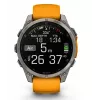 Garmin fenix 8 AMOLED Sapphire 47 mm relógio inteligente GPS, ecrã tátil de 3,56 cm (1,4") 454 x 454, Wi-Fi, titânio, bracelete de silicone Spark Orange/Graphite, grafite