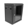 Delock 43418 Armário de rede de 10" com porta de vidro, 8U, preto