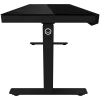 Secretária gaming de altura ajustável com dois motores, função sentado/em pé, carregador sem fios, iluminação RGB, painel de controlo e portas USB, tampo em vidro temperado, preto