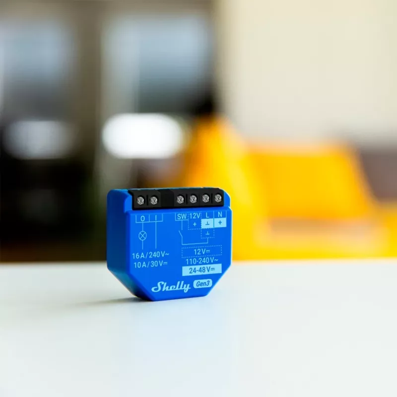 1 GEN3 relé inteligente Wi-Fi com contacto seco interruptor domótico compatível com Al - Shelly