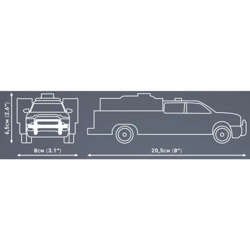 Brinquedo de construção montável Cobi RAM 3500 carro de bombeiros COBI-24612 conjunto modelo 2-em-1