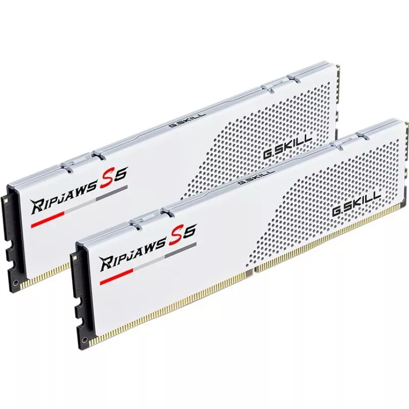 DIMM 32 GB DDR5-6000 (2x 16 GB) Dual-Kit, memória RAM branco, F5-6000J3040F16GX2-RS5W, Ripjaws S5, INTEL XMP