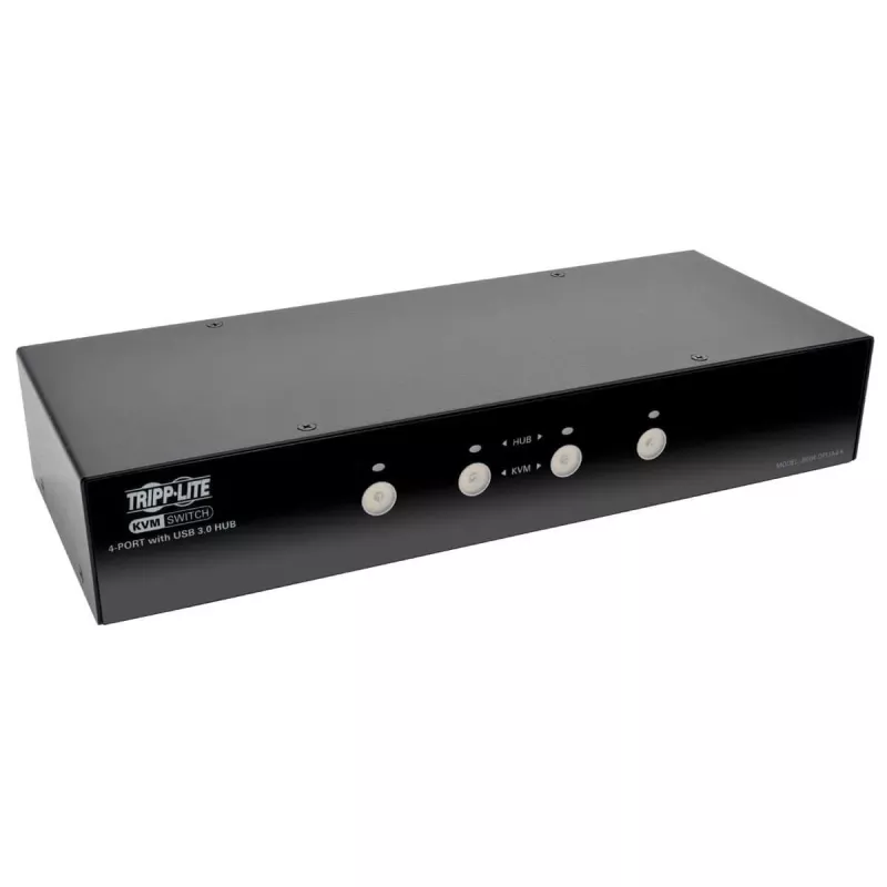 EATON TRIPPLITE Comutador KVM DisplayPort de 4 portas com cabos de áudio e hub USB 3.0 SuperSpeed (B004-DPUA4-K)