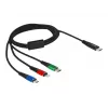 Cabo de Carregamento USB DeLOCK 3-em-1 USB Type-C para Lightning Micro-USB 1 m