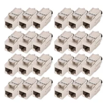 Módulo keystone DIGITUS CAT 8.1 blindado, plano, RJ-45, montagem sem ferramentas – 24 unid.