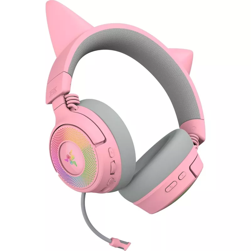 Razer Kraken Kitty V3 Pro - Headset Quartz Com fios e sem fios Arco de cabeça Gaming USB Type-A Bluetooth Rosa