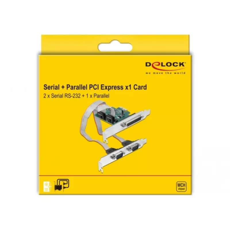 DeLOCK - Adaptador Paralelo/Série - PCIe 1.1 Low-Profile - paralelo x 1 + série x 2 (90413)