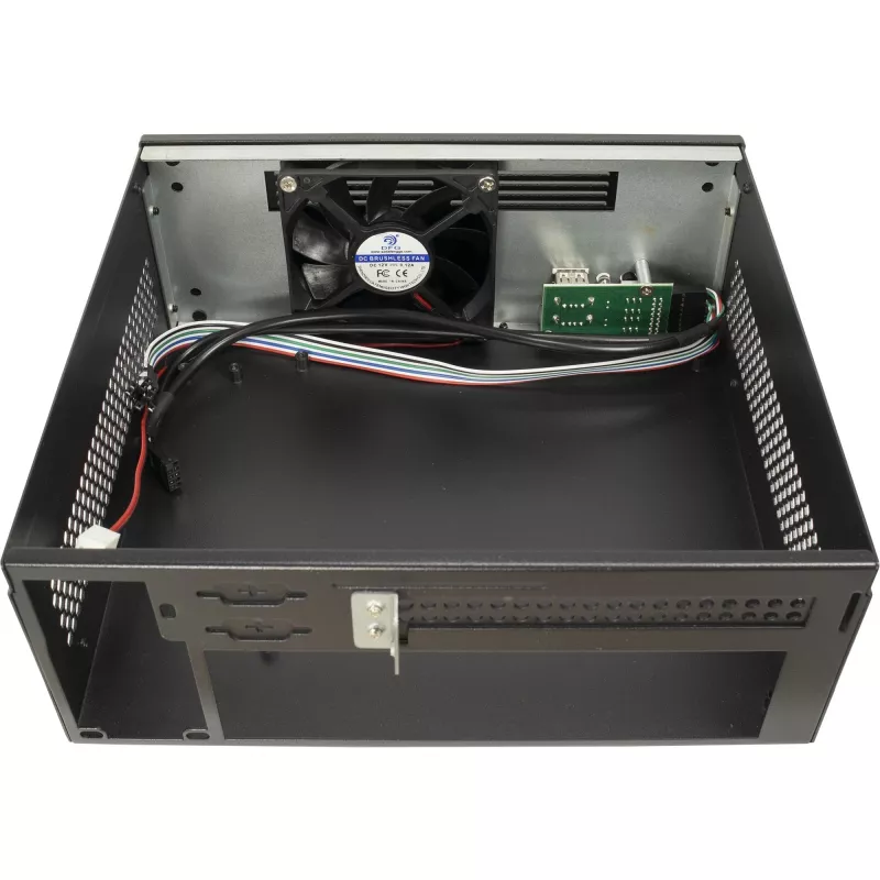 Caixa de PC INTER-TECH S21 preta/prateada, suporte ATX para 6 ventoinhas