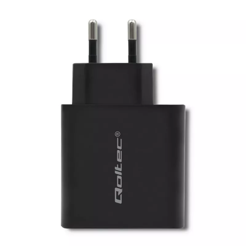 Fonte de alimentação QOLTEC 51717 45W 20V 3A carregador AC para interiores para smartwatch, preto