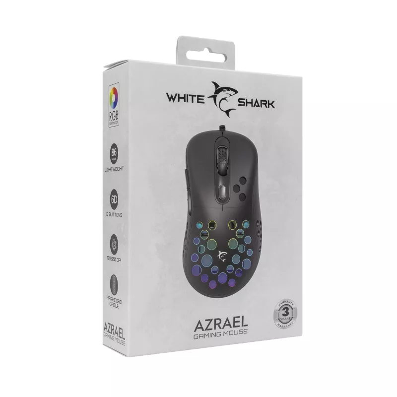 Rato White Shark GM-5013 Azrael preto USB