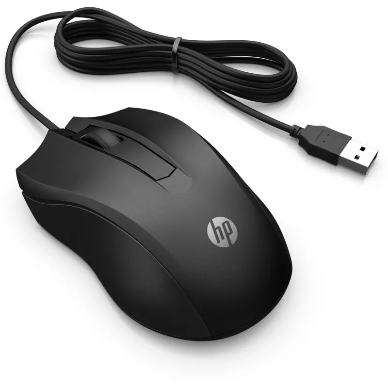 HP Rato com fio 105, ambidestro, ótico, USB Type-A, 1600 DPI, preto