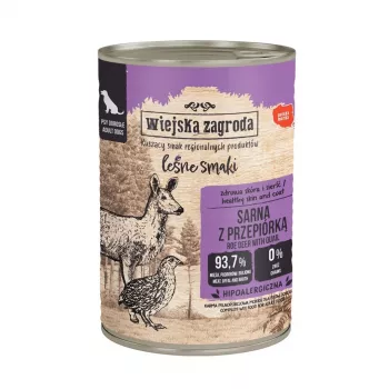 WIEJSKA ZAGRODA Forest Flavours veado com codorniz - alimento húmido para cães - 400 g