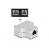 Adaptador splitter T RJ45 DeLOCK 1 x conector fêmea RJ45 para 2 x conector fêmea RJ45 Cat.5e STP