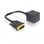 Adaptador DVI 25 ficha macho para 2x HDMI conector fêmea 0,2 m DeLOCK 65069