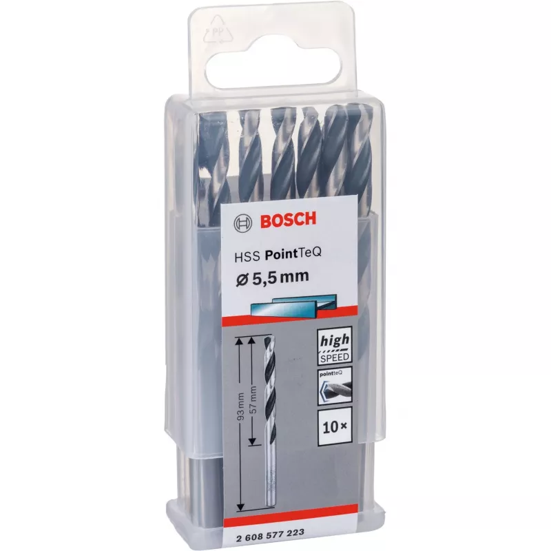 Broca helicoidal Bosch HSS PointTeQ 5,5 mm 10 unidades