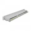 Patch panel 19 polegadas DeLOCK 16 portas Cat.6A 1HE cinzento metal rack