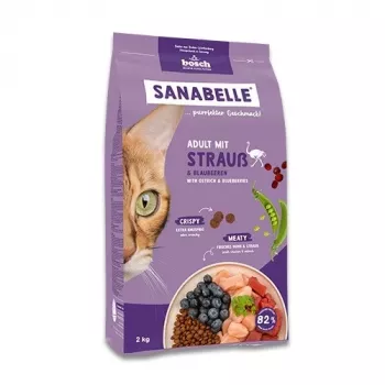BOSCH Sanabelle Adult Ostrich & Blueberries - ração seca para gatos - 2kg