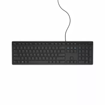 Teclado USB com fio Dell KB216 layout alemão preto – teclado compacto full-size com teclado numérico
