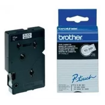 Fita de etiquetagem Brother Gloss Laminated - 12 mm, preto/branco, pack de 10 fita de etiquetagem TC