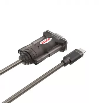 Cabo serial Unitek Y-1105K – 1,5 m preto, ficha DB-9 macho para ficha DB-9 macho