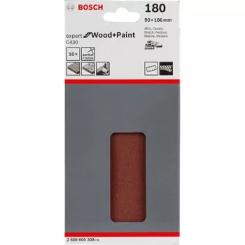 Bosch C430 Expert para madeira e tinta, folha de lixa, grão fino, P180, ligação de resina sintética, acabamento, remoção de tinta, tinta, madeira