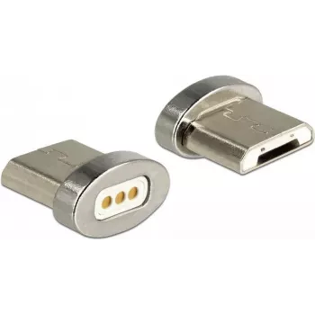 Adaptador de cabo DeLOCK 65929 USB Type Micro-B magnético prateado