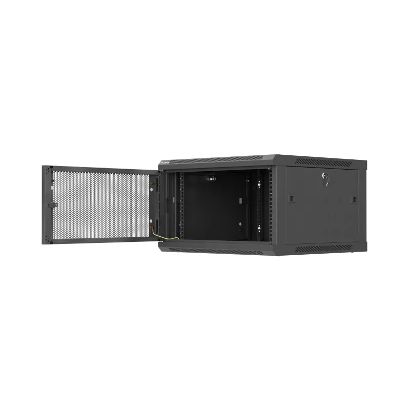 Armário de montagem na parede 19 polegadas 6U 600x600 preto