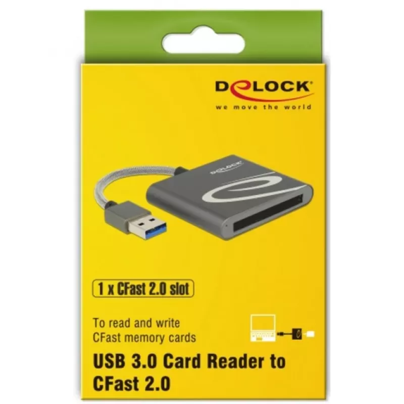 Leitor de cartões DeLOCK 91525 USB 3.2 Gen 1 cinzento
