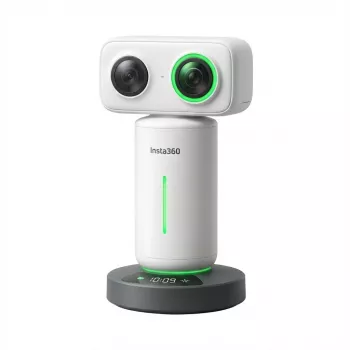 Altifalante de conferência Insta360 Wave Ai powered speakerphone branco — dispositivo de conferência portátil