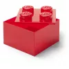 LEGO Storage Brick 4 caixa de arrumação com tampa, vermelha transparente