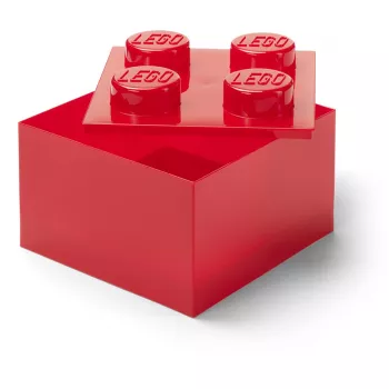 Peça LEGO 4 vermelho transparente – bloco vermelho transparente 4x2 com pinos