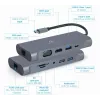Dock/porta-replicador para portátil Gembird A-CM-COMBO7-01 USB 3.2 Gen 1 (3.1 Gen 1) Type-A cinzento