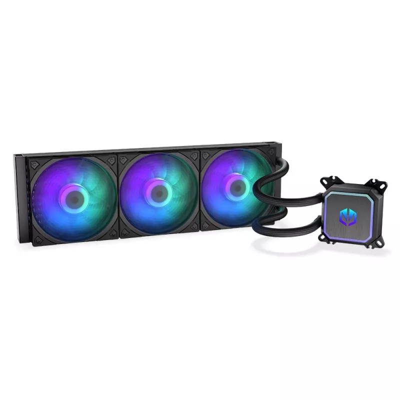 Endorfy Navis F360 ARGB EY3B006 refrigeração líquida AIO para CPU, radiador de 360 mm, 3 ventoinhas de 120 mm, 250–1800 RPM, LGA 1700/AM5/AM4, preto