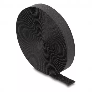Fita de velcro DeLOCK 5m x 20mm preta nylon