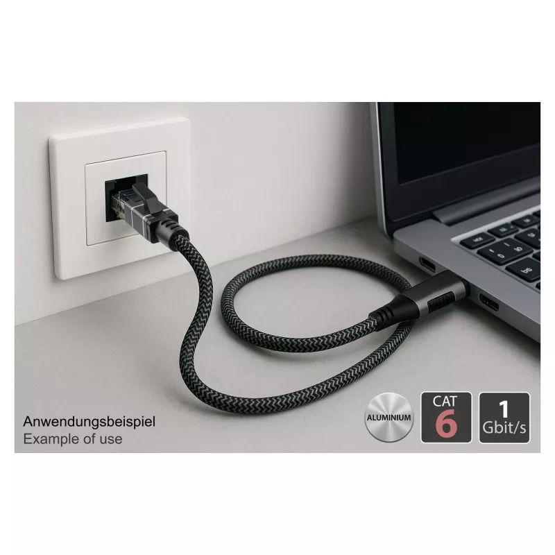 Good Connections Cabo Ethernet USB-C RJ45, antracite, 2,0 m