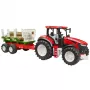 Trator BRUDER com atrelado de madeira BR-03453 – brinquedo mecânico, compatível com figuras Bruder