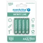 Pilhas recarregáveis AAA NiMH everActive EVHRL03-550 1,2 V 550 mAh pack de 4, cilíndricas R03