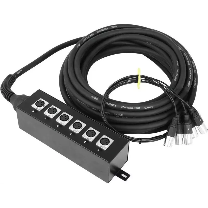 Stagebox Omnitronic Multicore 20m — cabo multicore de palco de 6 canais