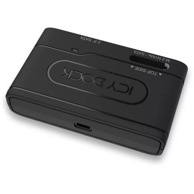 ICY DOCK EZ-Adapter MB104U-1SMB - controlador de armazenamento - 2.5, M.2 (6,4 cm) - M.2 Card (PCIe NVMe & SATA) / SATA SSD - USB 3,2 (Gen 2) - preto (MB104U