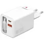 4smarts 541065 GaN Flex Jojo 65W carregador de parede, 2x USB-C PD + USB-A QC 3.0, cabo USB-C retrátil, 100-240V, branco