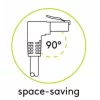 Cabo de rede CAT 6 Goobay 1x 90° angular, U/UTP, preto, 1 m - patilha para cima, mistura de cobre CCA (51515)