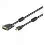 Cabo HDMI™ / DVI-D Wentronic Goobay, preto, 1 m - ficha HDMI™ 19 pinos > ficha DVI-D (18+1) (51579)