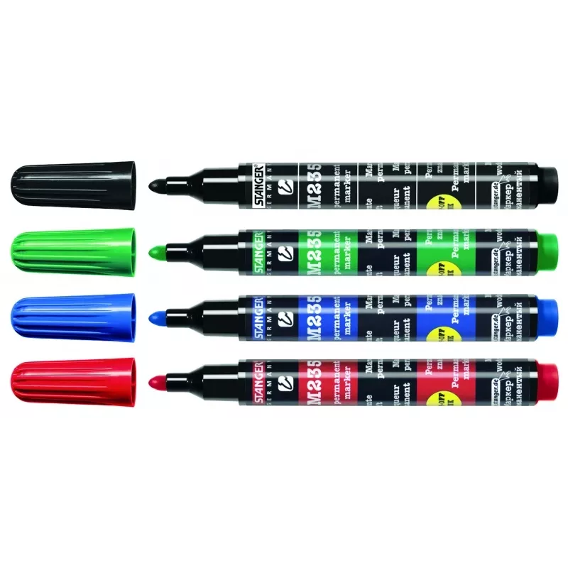 Marcador permanente STANGER M235, 1-3 mm, conjunto 4 cores 712012